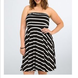 Torrid Striped Tube Dress w/removable straps NWT 2